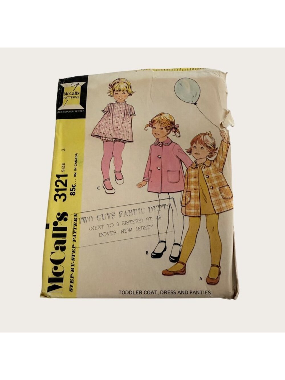Vintage 1970s McCalls Sewing Pattern 3121 Toddler Coat Dress Panties Size 3